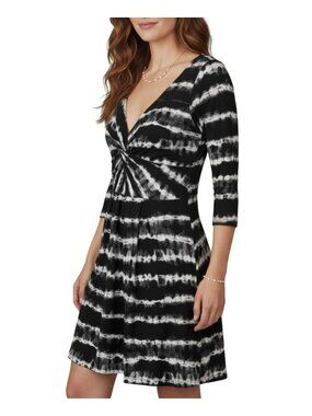 Planet Gold Junior's Dress Twisted Knot Tie Dye Long Sleeves Size L Juniors